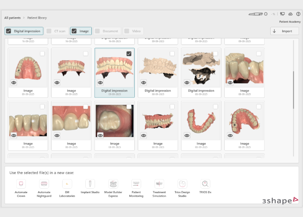 Dental System interface patient library