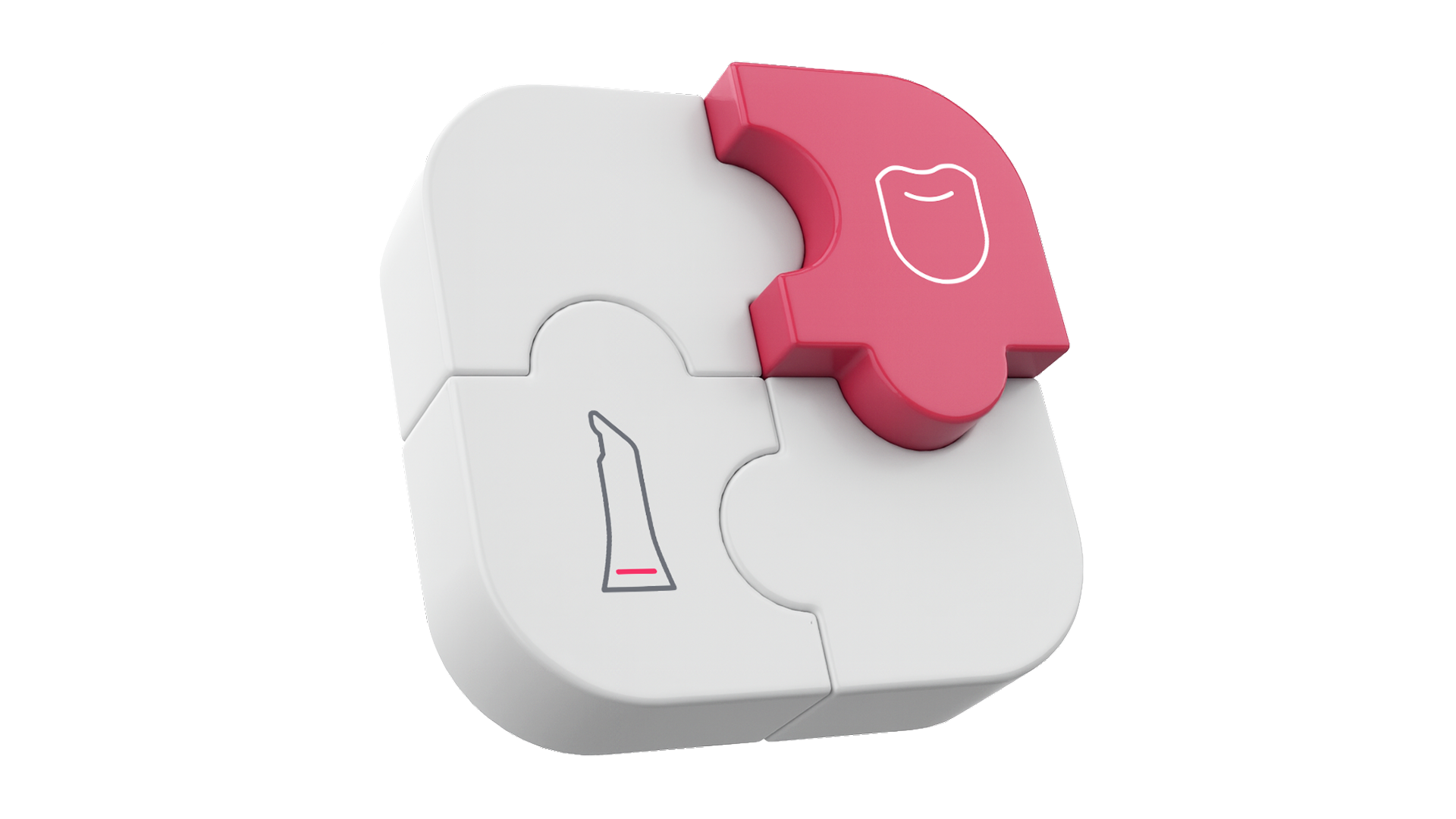 Dental icons on white cubes