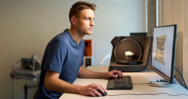 Using F8 scanner, designing teeth