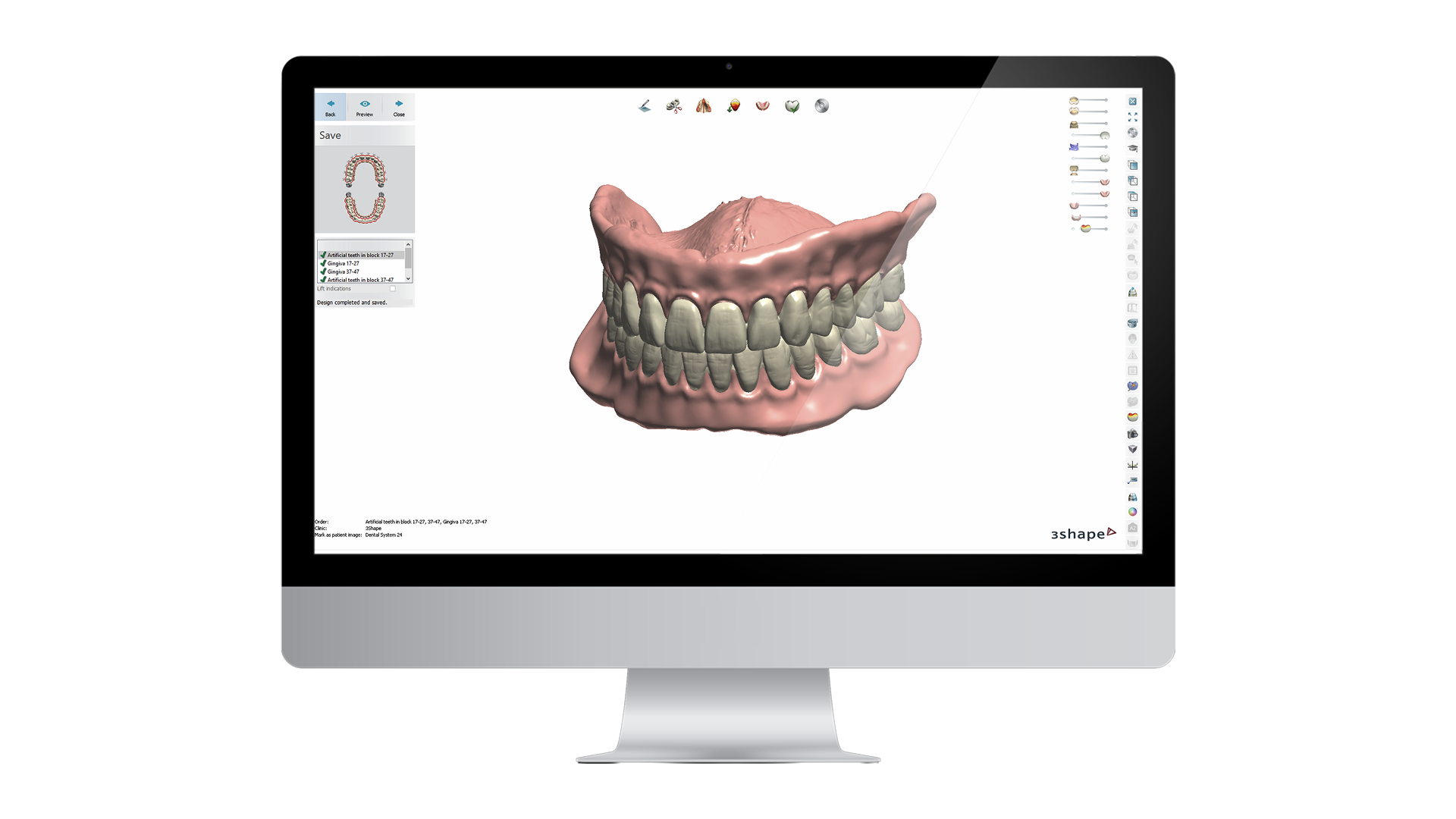 Dental System 3D modeling interface